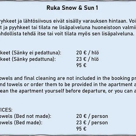 Snow&sun1 - Rinteet Ja Ladut Laehellae, Sauna, Ac, Wifi, Autokatos, Suksihuoltotila, Skibus Lejlighed Ruka
